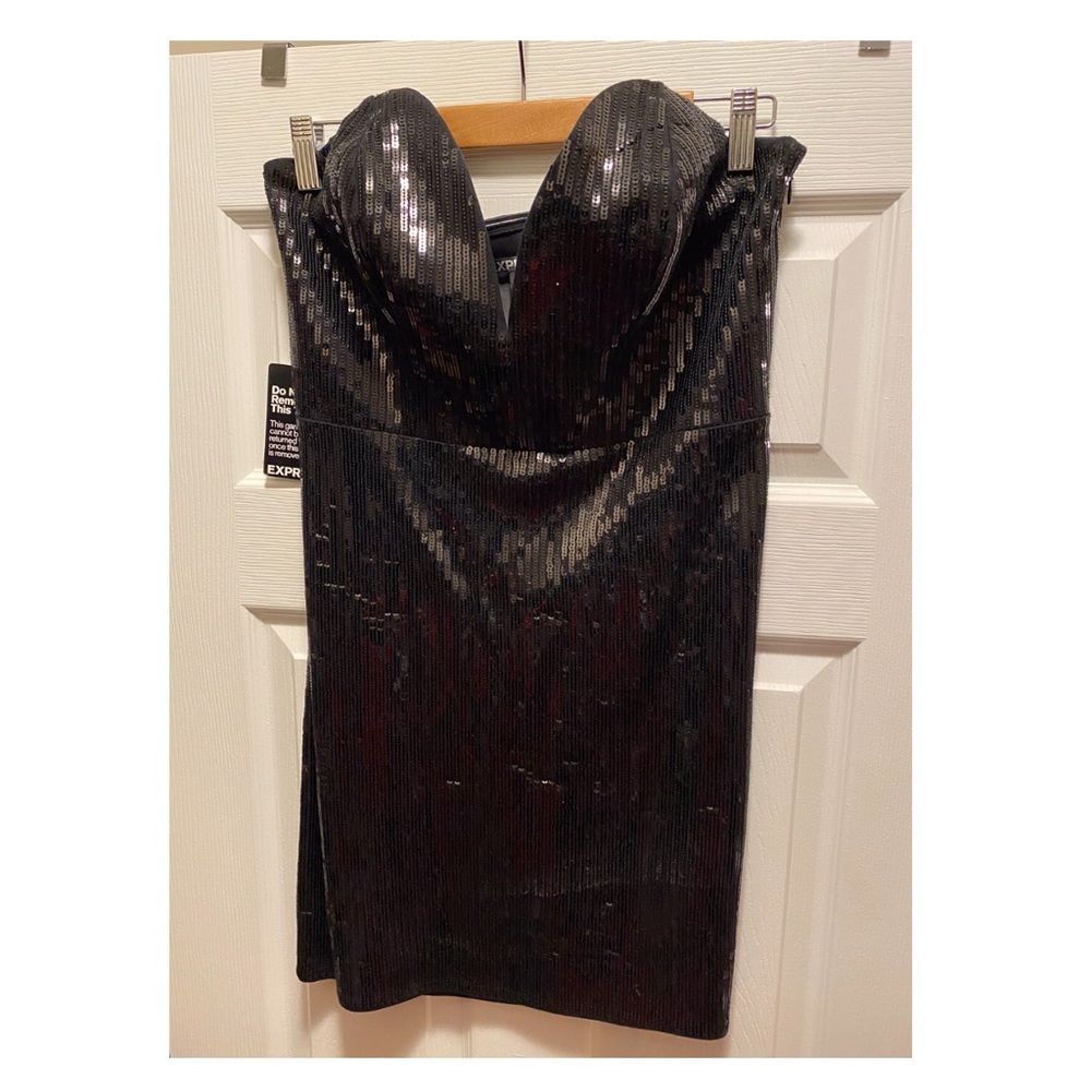 Black sequin party dress